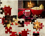 Warm popcorn and coffee jigsaw